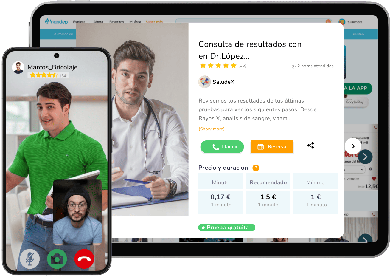 Ejemplo servicio y llamada en Here Sharing